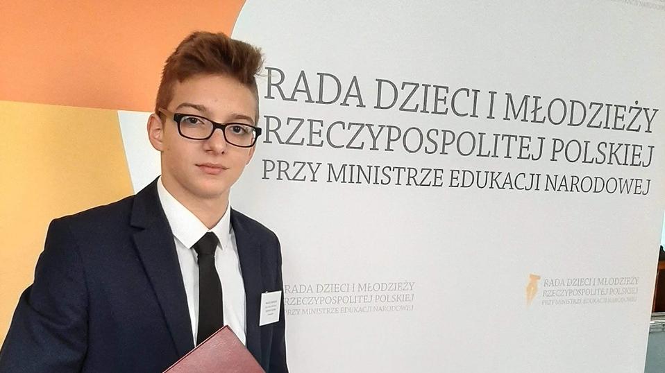 Wojciech Michalski, 14-latek ze Śremu został zastępcą członka Rady Dzieci i Młodzieży Rzeczypospolitej Polskiej przy Ministrze Edukacji Narodowej