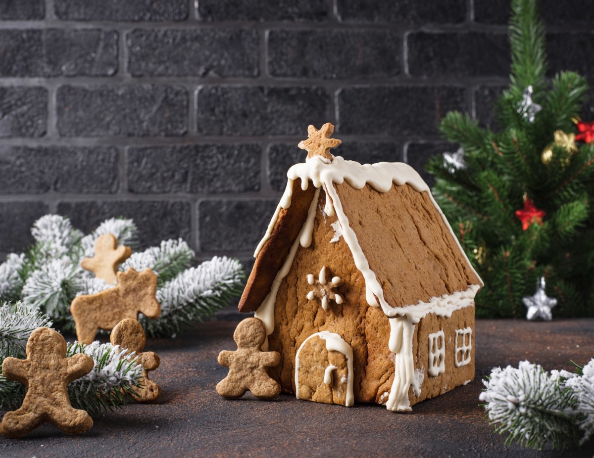 Christmas homemade gingerbread house